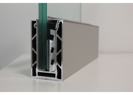 Зажимной профиль DG-2 для стеклянных ограждений 101х60х6000, сырой алюминий